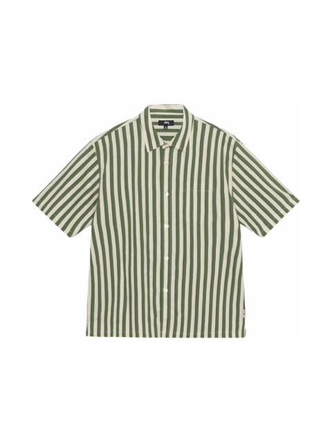 Stussy Boxy Flat Striped Hem Shirt Green
