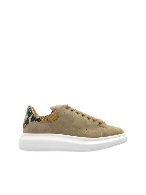 suede snake-detail trainers