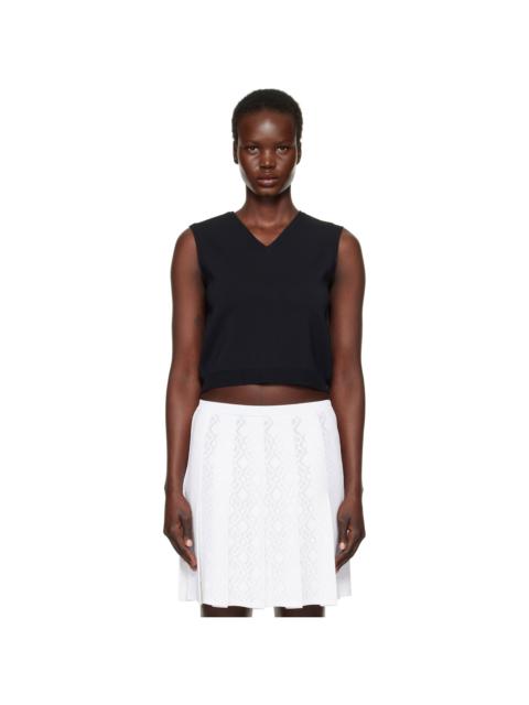 Black Sleeveless V-Neck Vest