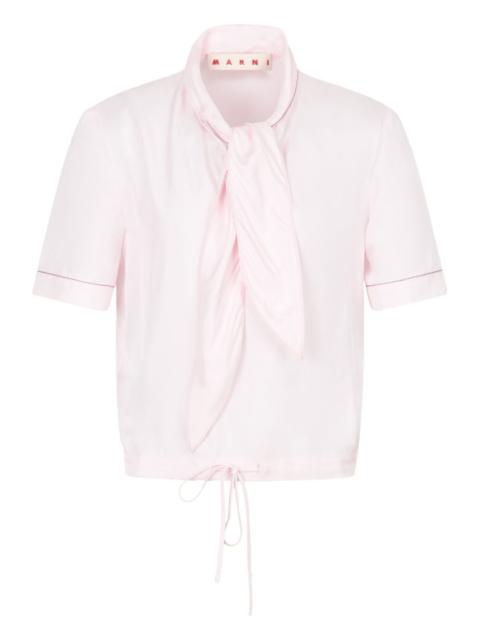 contrast-stitching blouse