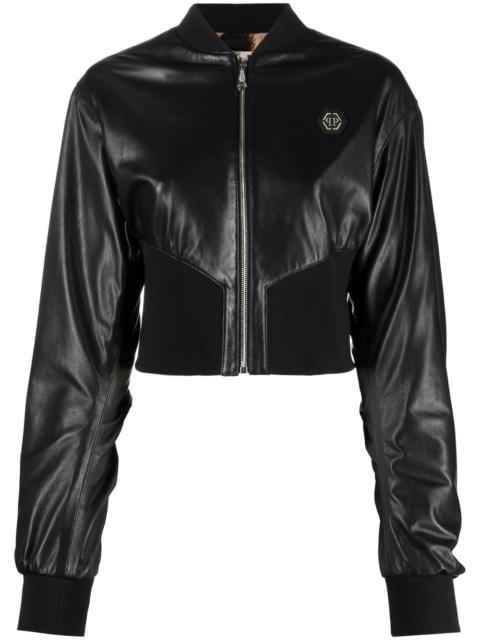 leather bomber jacket