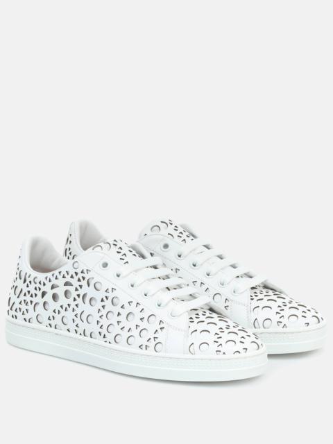 Laser-cut leather sneakers