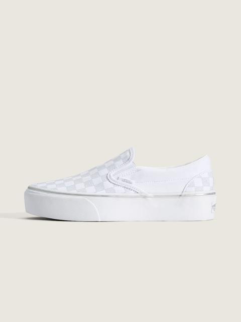 Classic Slip-On Platform Checkerboard Shoe