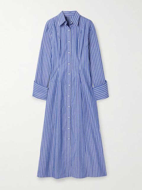 The Sammy Striped Cotton-poplin Midi Shirt Dress