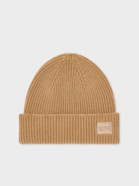 Tan Cashmere-Blend Beanie