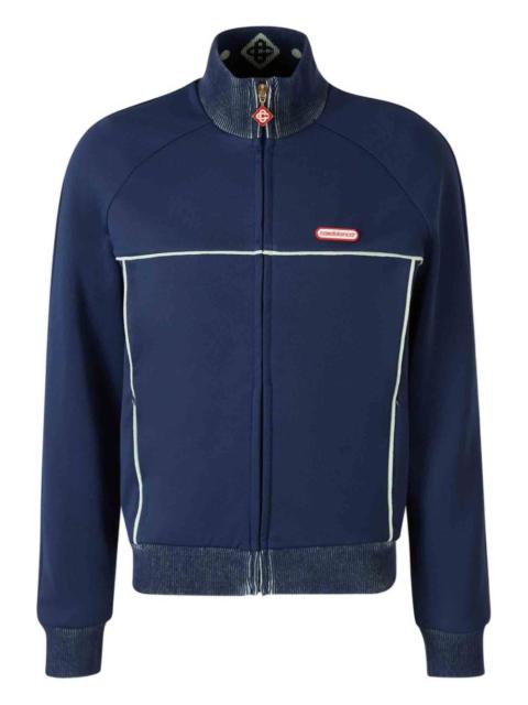 high-collar zipped sweatshirt