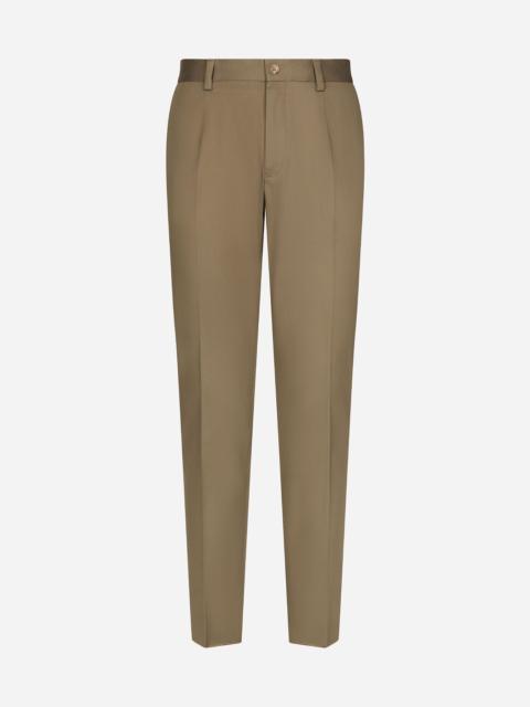 Stretch gabardine trousers