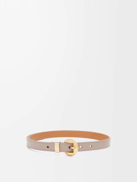 Pebble belt in smooth calfskin