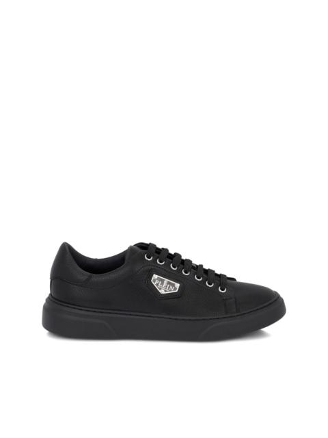 Titan Plein leather logo plaque trainers