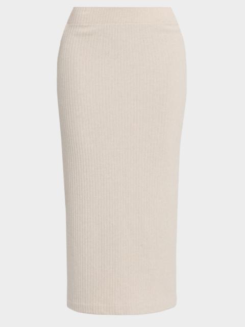 Rib-Knit Midi Skirt