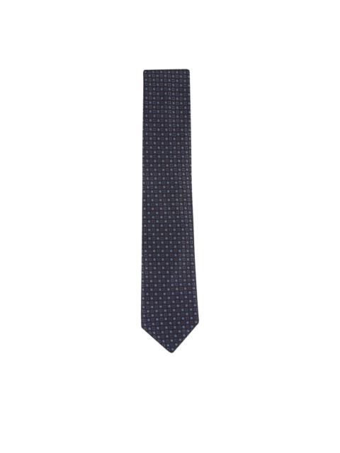 patterned silk tie