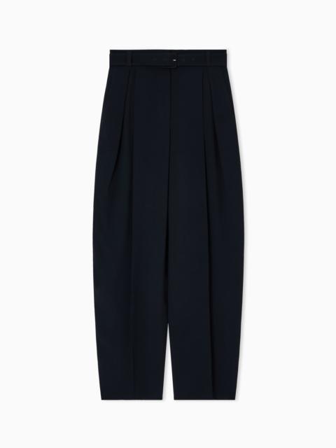 ENVERS SATIN TROUSERS WITH PLEATS AND BELT