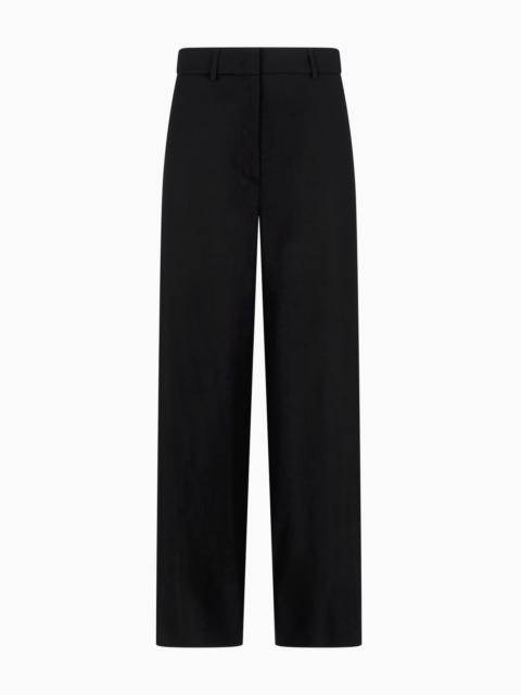 STRAIGHT-CUT FLOWING WOOL TROUSERS