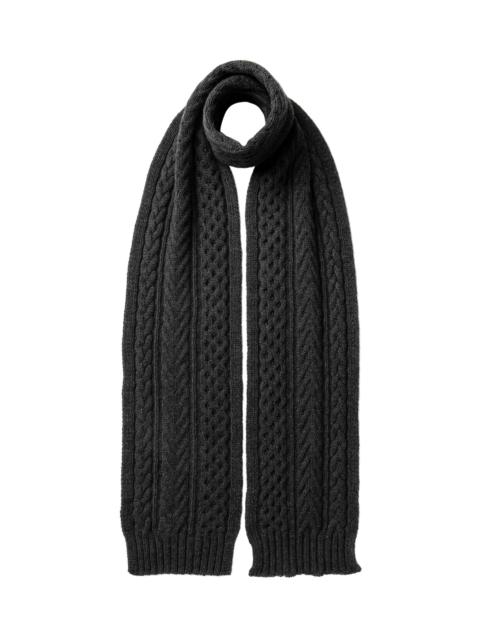 Aran Cable Grey Cashmere Scarf