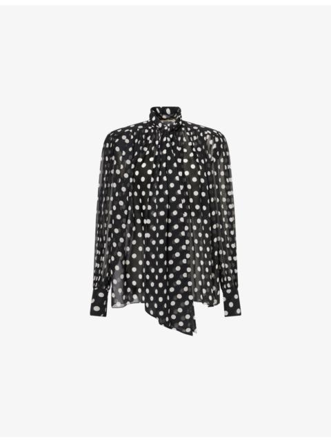 Vali Dot-Print Silk Top