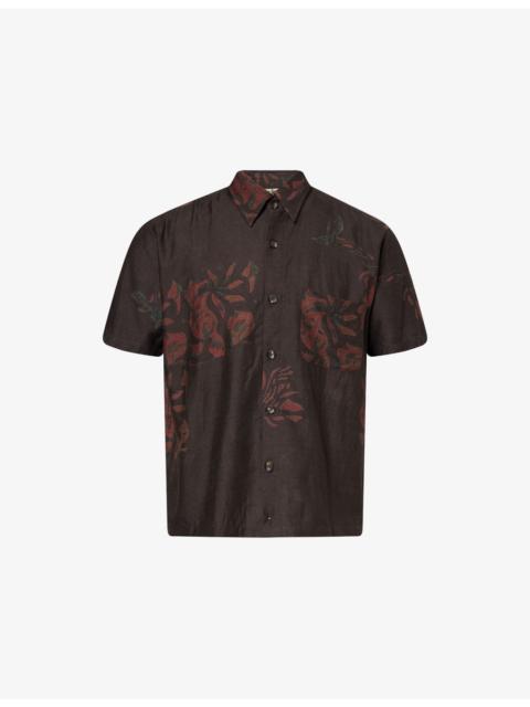 Box Short-Sleeve Silk Shirt