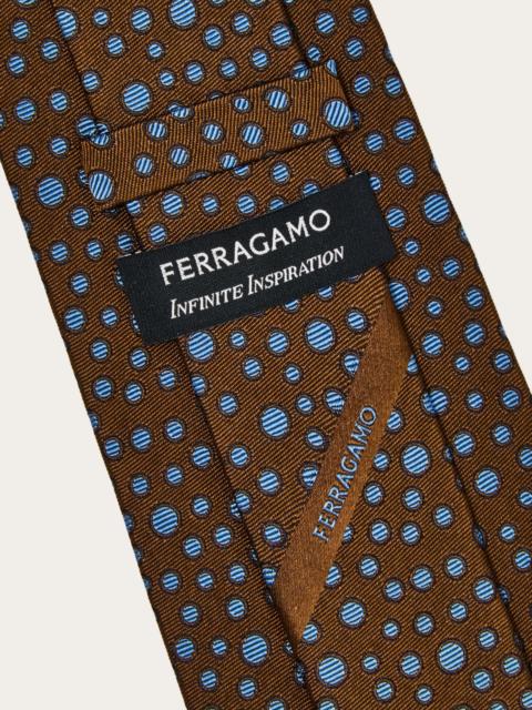Pois print silk tie