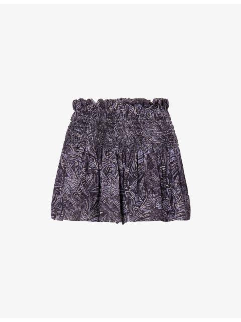 Maelly Printed Silk Shorts