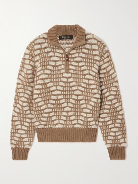 Jacquard-knit Camel Hair Sweater