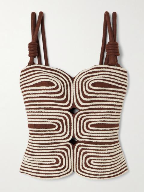 Marea Knotted Embroidered Linen Top