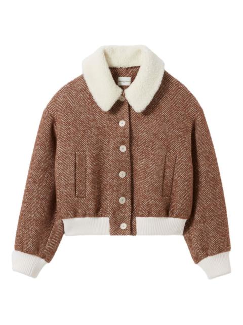 herringbone bomber jacket