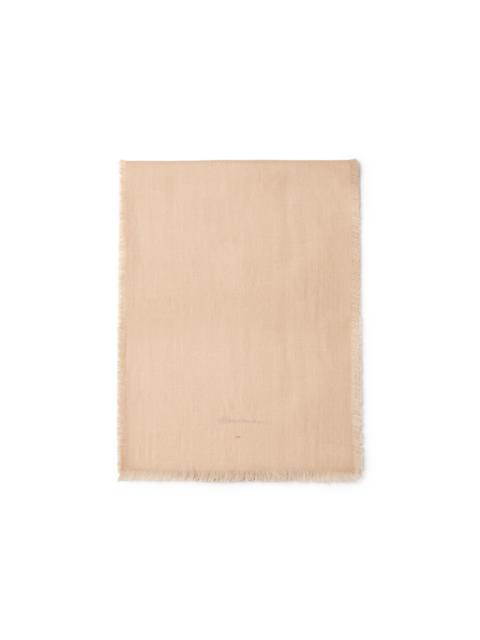 Camel and beige cashmere two-tone scarf