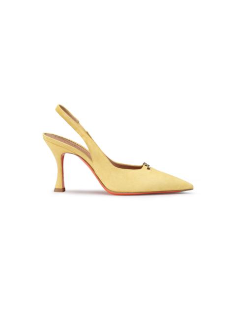 Women's yellow suede high-heel slingback