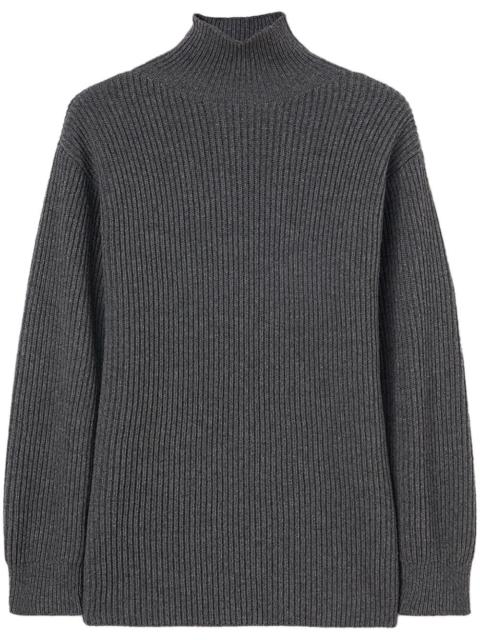 ribbed high-neck jumper