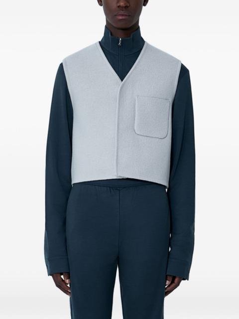 patch-pocket V-neck gilet