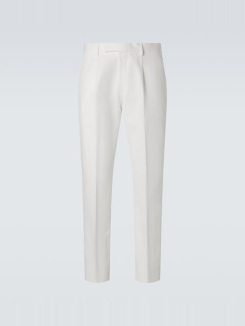 Cotton and linen straight pants