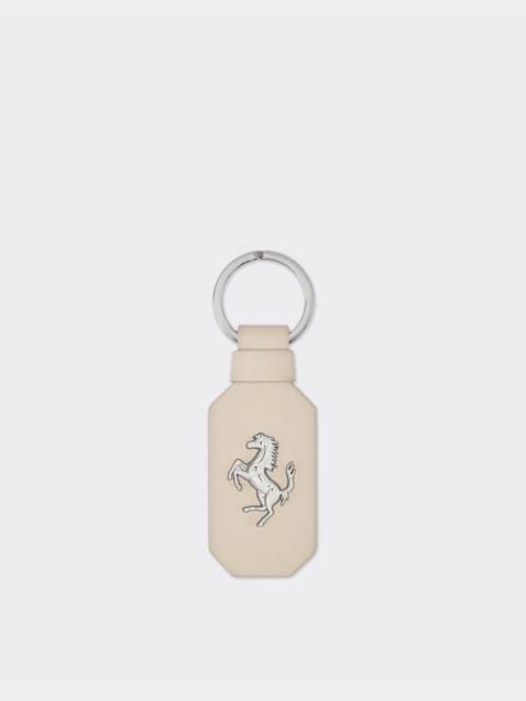Leather keychain with prancing horse