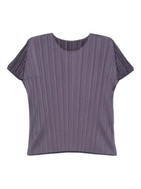 pleated short-sleeved top