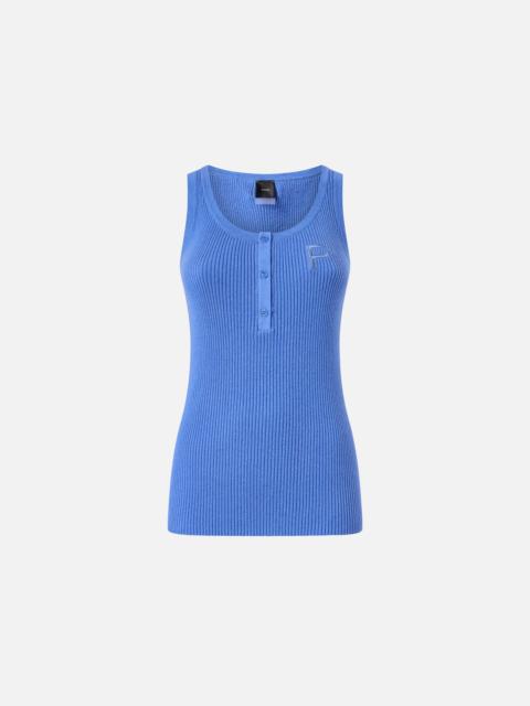 RIBBED SLEEVELESS TOP WITH MONOGRAM