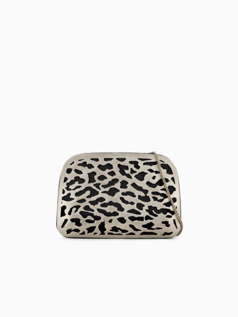 LA PRIMA SATIN AND METAL CLUTCH BAG