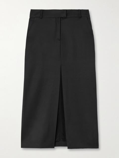 + Net Sustain Defensa Noble Wool-twill Midi Skirt