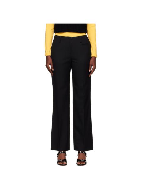 Black Low-Rise Tailored Wool Trousers