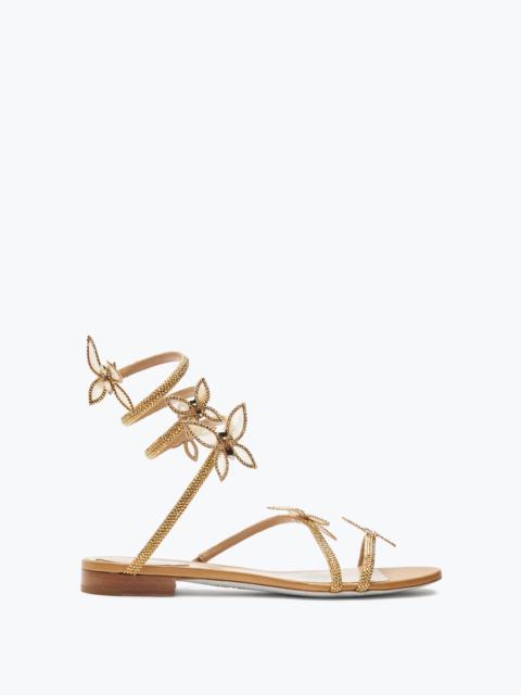 Butterflower Crystal Gold Sandal 10