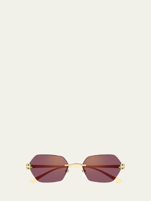 Panthère de Cartier 55mm Geometric Sunglasses