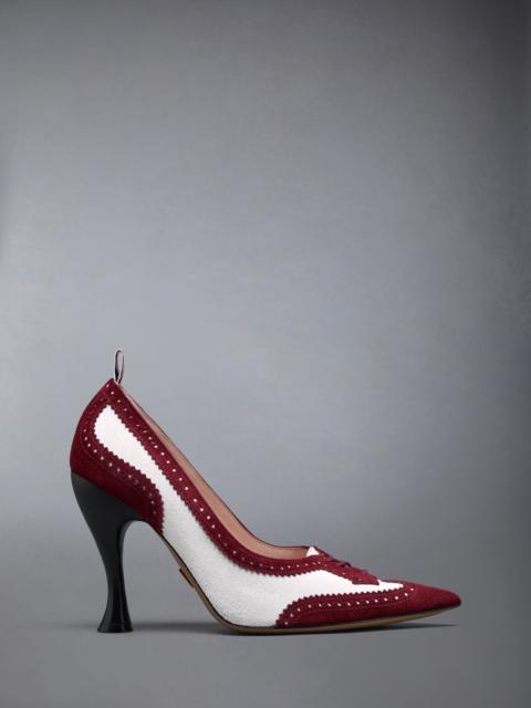 CALF SUEDE LOW THROAT WINGTIP PUMP 105MM