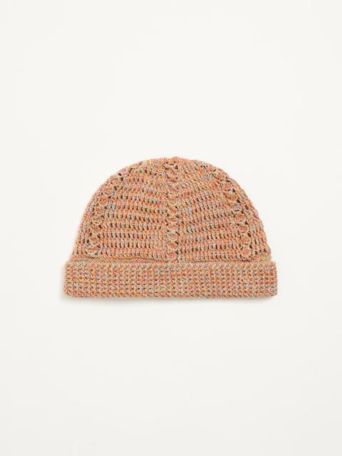 VLOGO SIGNATURE KNITTED BEANIE IN LINEN AND COTTON