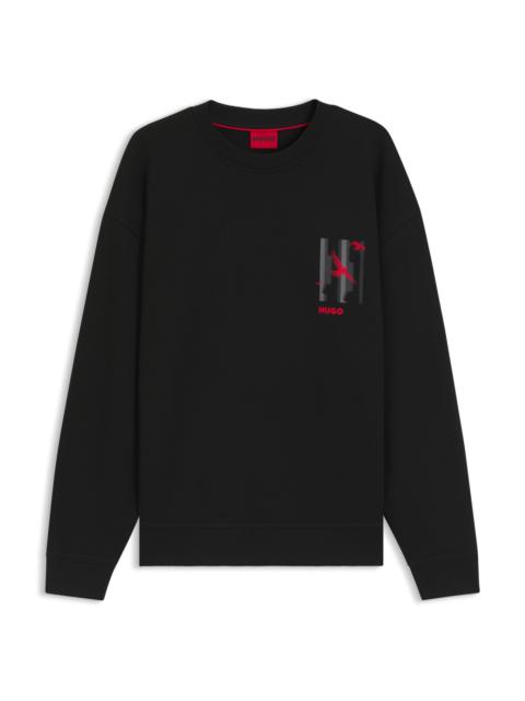COTTON-TERRY SWEATSHIRT WITH BIRD ARTWORK