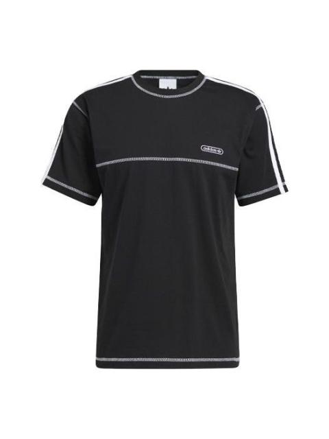 adidas originals ribbed Round Neck Short Sleeve Black GN3886