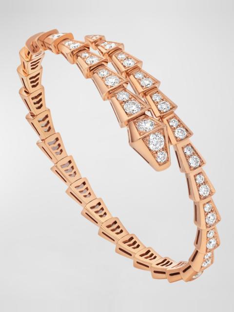Serpenti 18K Rose Gold Diamond Pavé Thin Bracelet