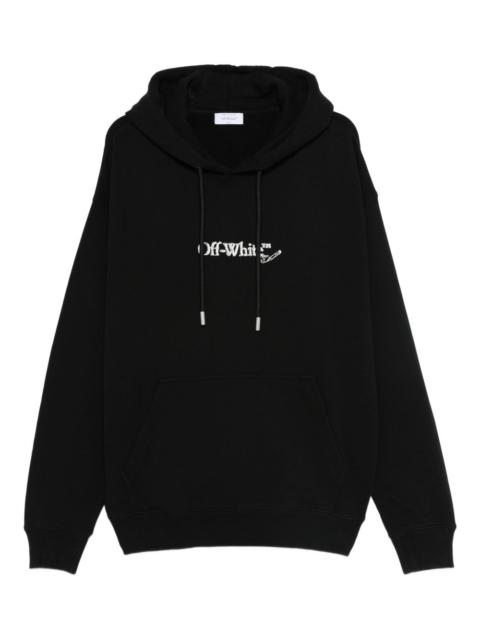 logo-embroidered drawstring hoodie