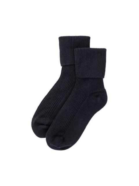 Women's Navy Cashmere Lounge Socks