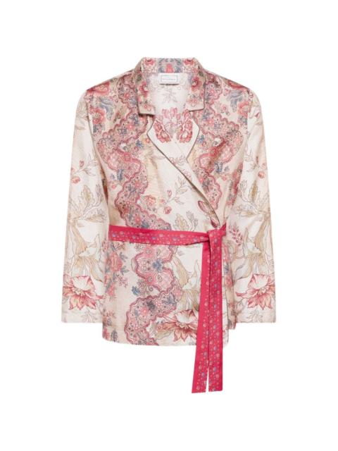 floral-patterned sash jacket