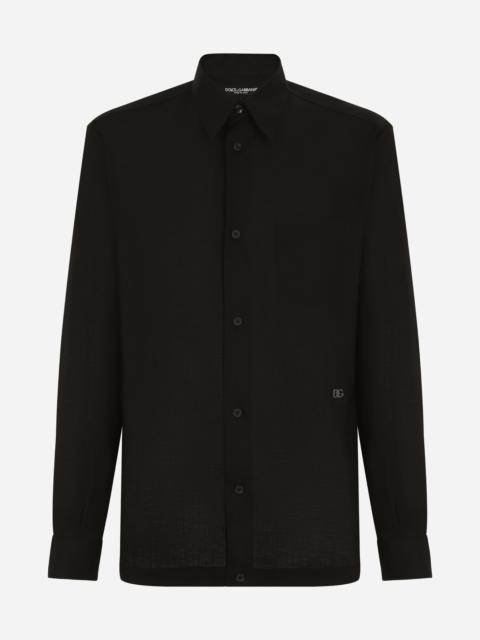 Linen Hawaiian shirt with DG hardware