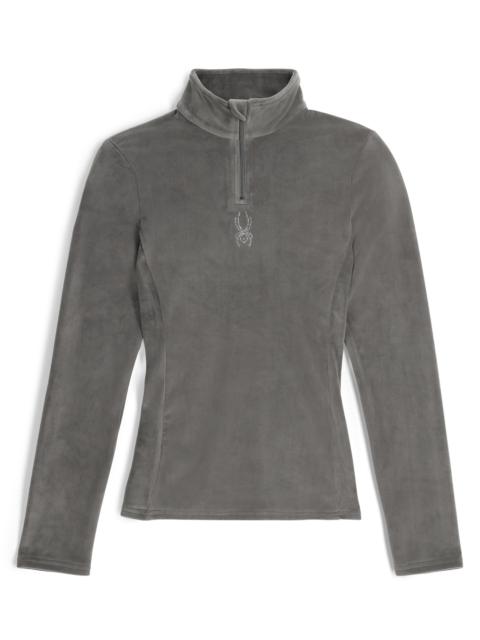 Womens Shimmer Bug Half Zip T-Neck - Storm