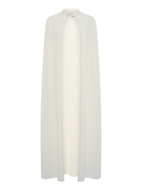 Laleh Knit Cape in Off White Mulberry Silk
