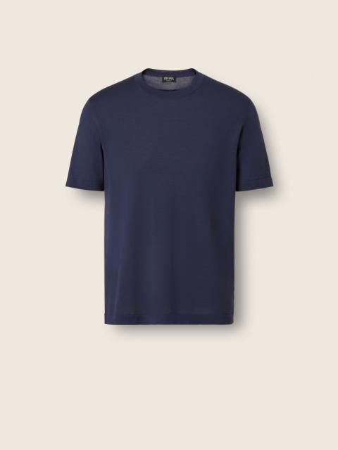 DARK INDIGO BLUE WOOL T-SHIRT